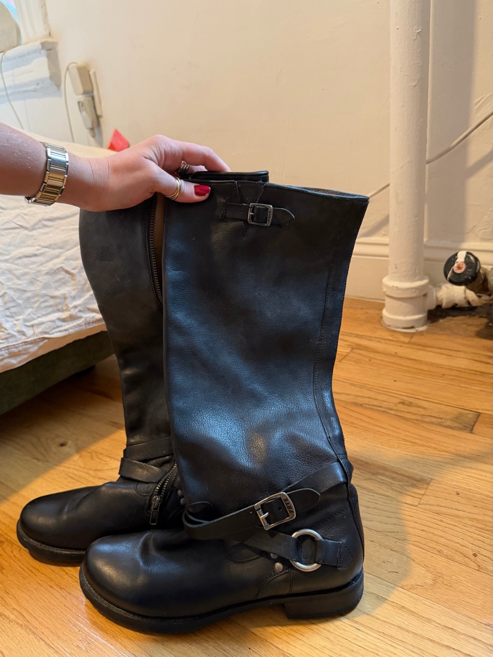 Frye Black Leather size 10 boots
